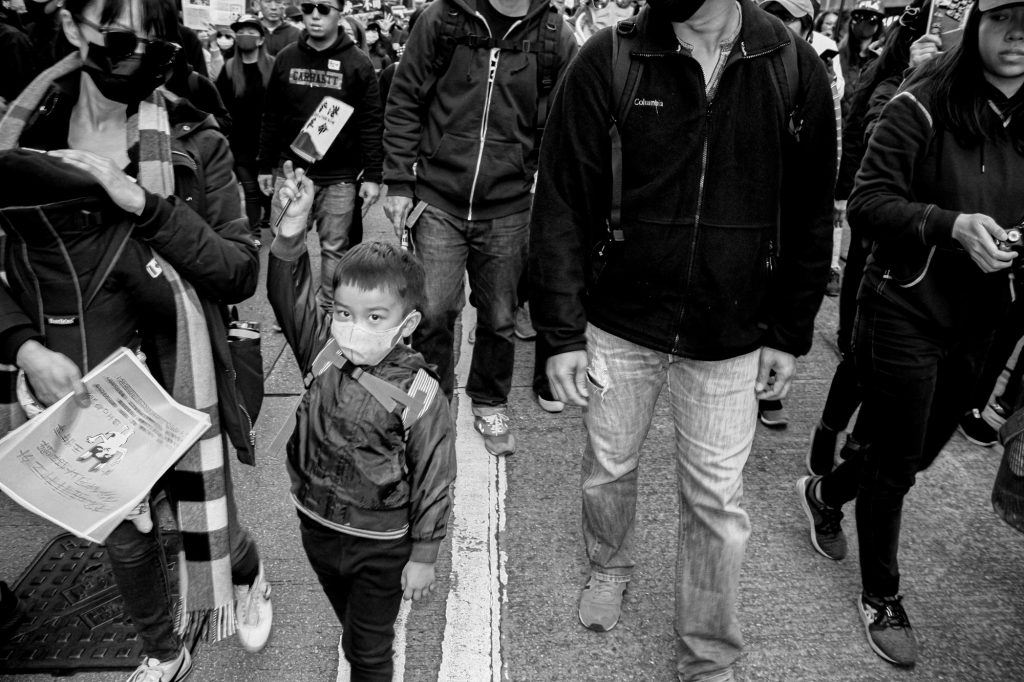 hong kong: citizens march for the pro democracy movement