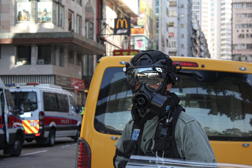 officer observing the march